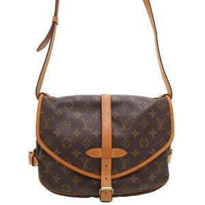Louis Vuitton Monogram Leather Brown Saumur Shoulder Bag
